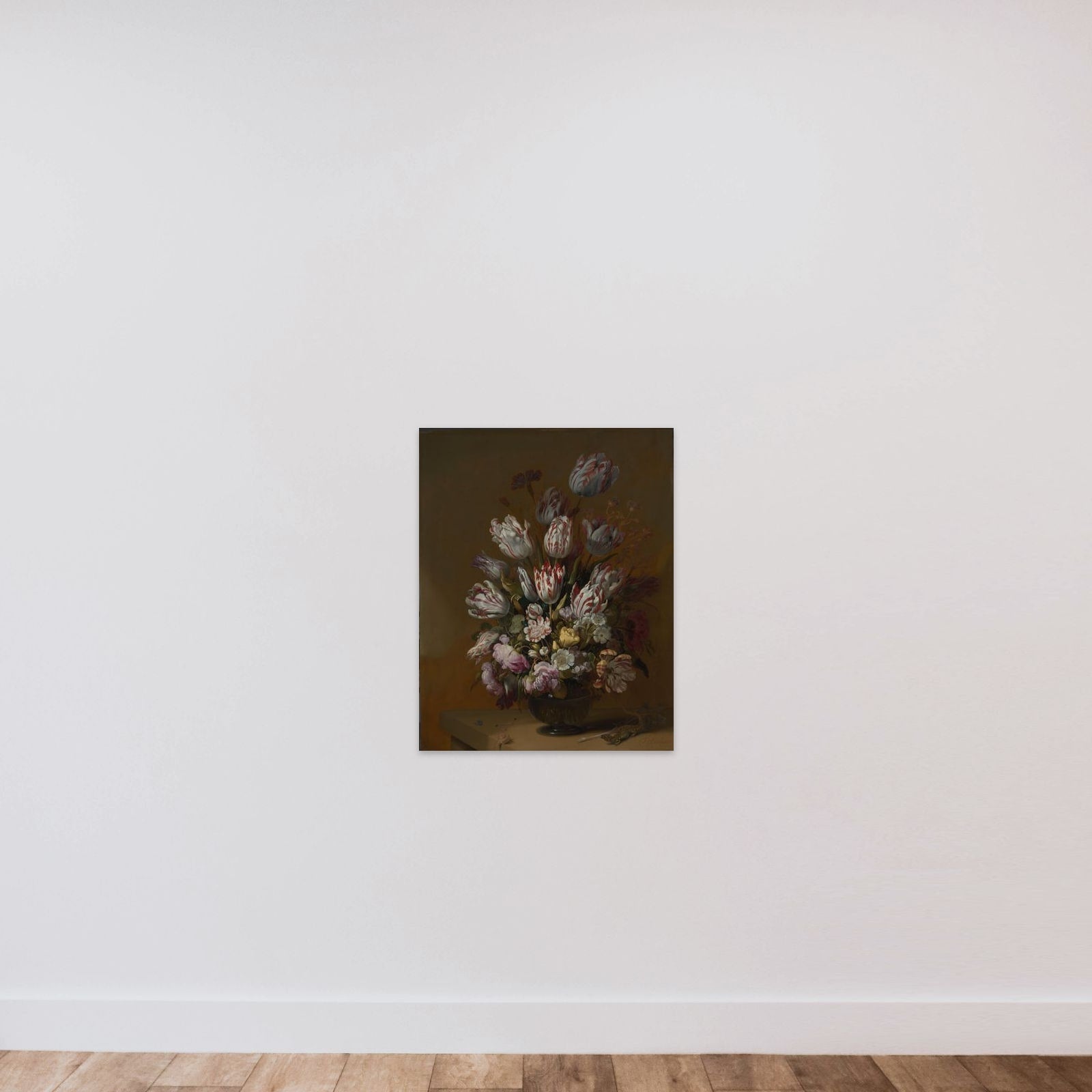 Still Life with Flowers unframed — shown to scale