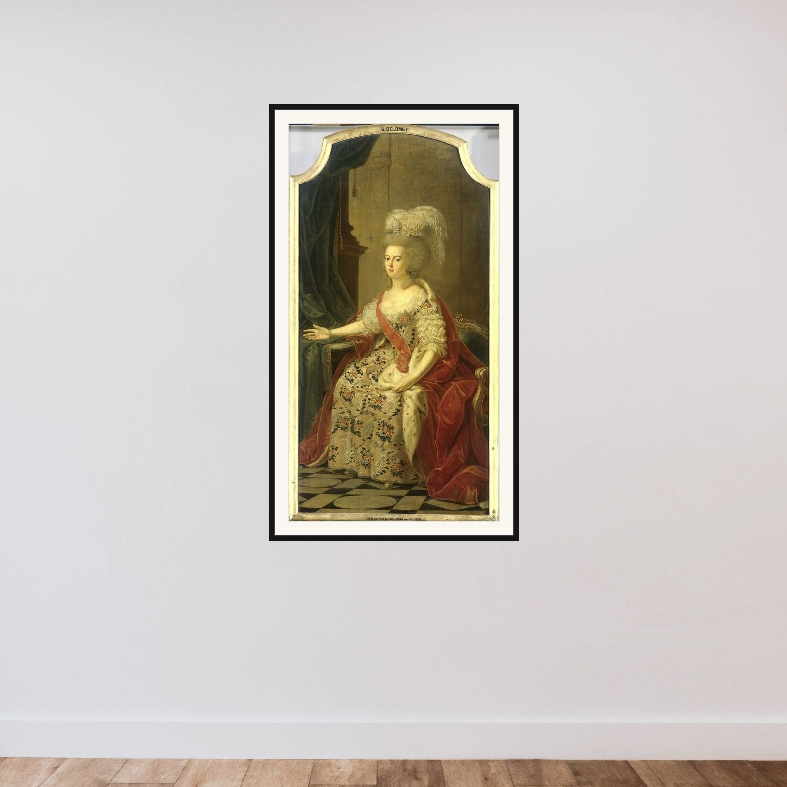 Frederika Sophia Wilhelmina of Prussia (1751-1820), Wife of Prince Willem V framed — shown to scale
