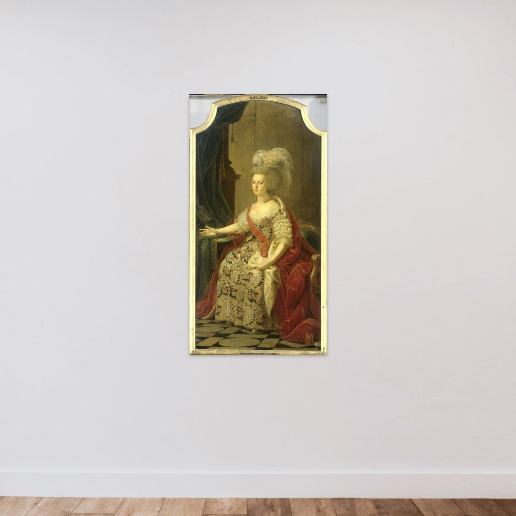 Frederika Sophia Wilhelmina of Prussia (1751-1820), Wife of Prince Willem V unframed — shown to scale