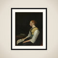 Seated Girl in Peasant Costume. Probably Gesina (1631-1690), the Painters Half-Sister framed