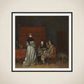 Gallant Conversation, Known as 'The Paternal Admonition' framed