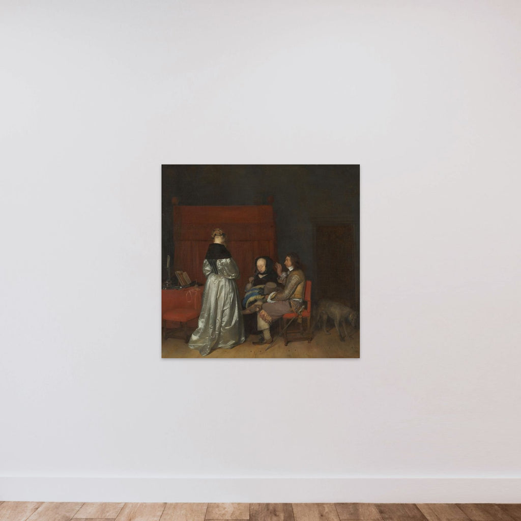 Gallant Conversation, Known as 'The Paternal Admonition' unframed — shown to scale