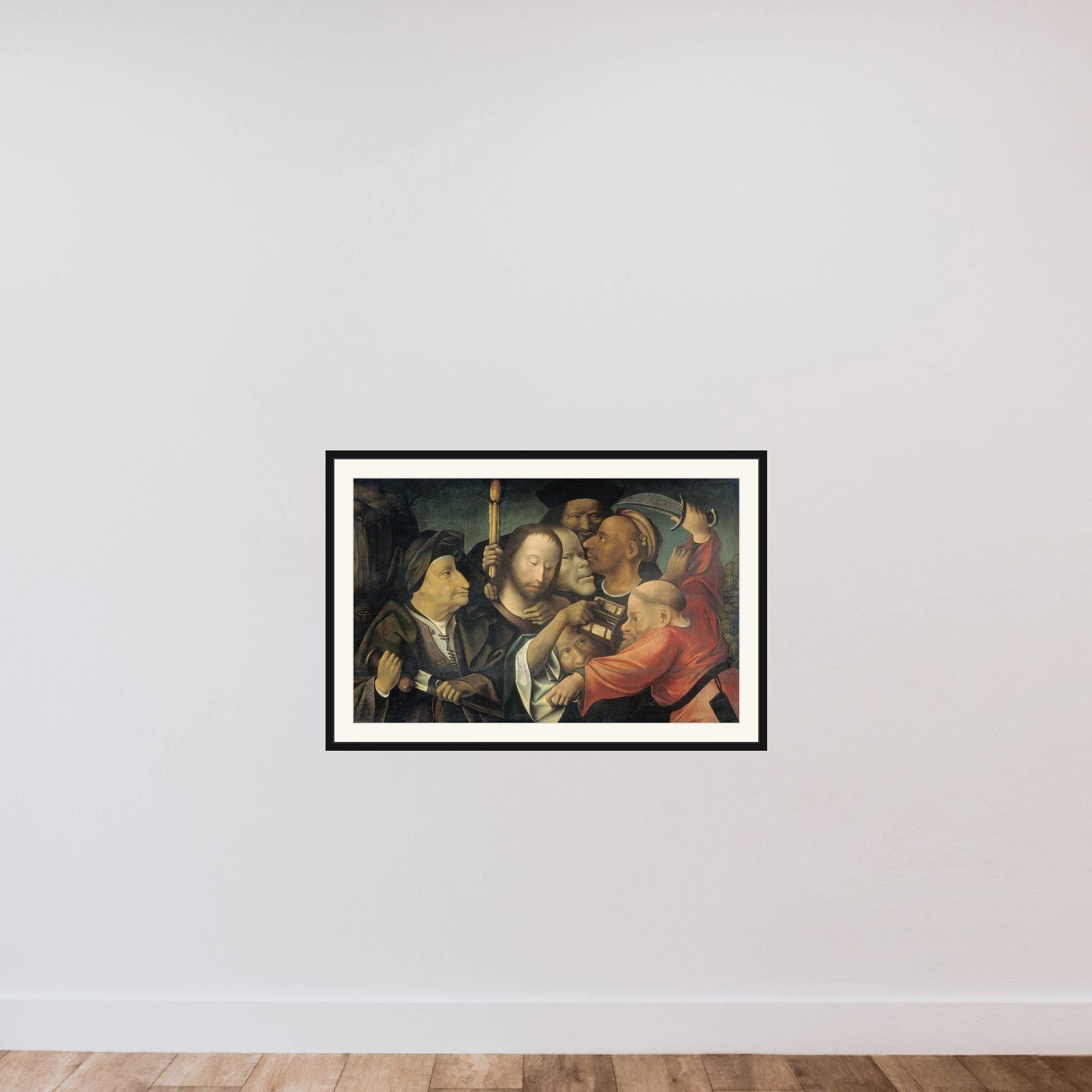 The Arrest of Christ framed — shown to scale