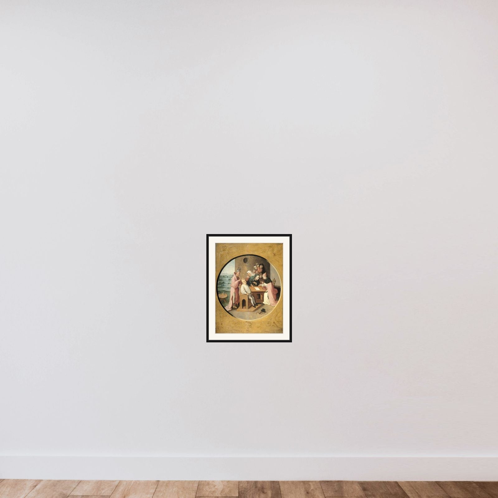 'Removing the Rocks in the Head' framed — shown to scale