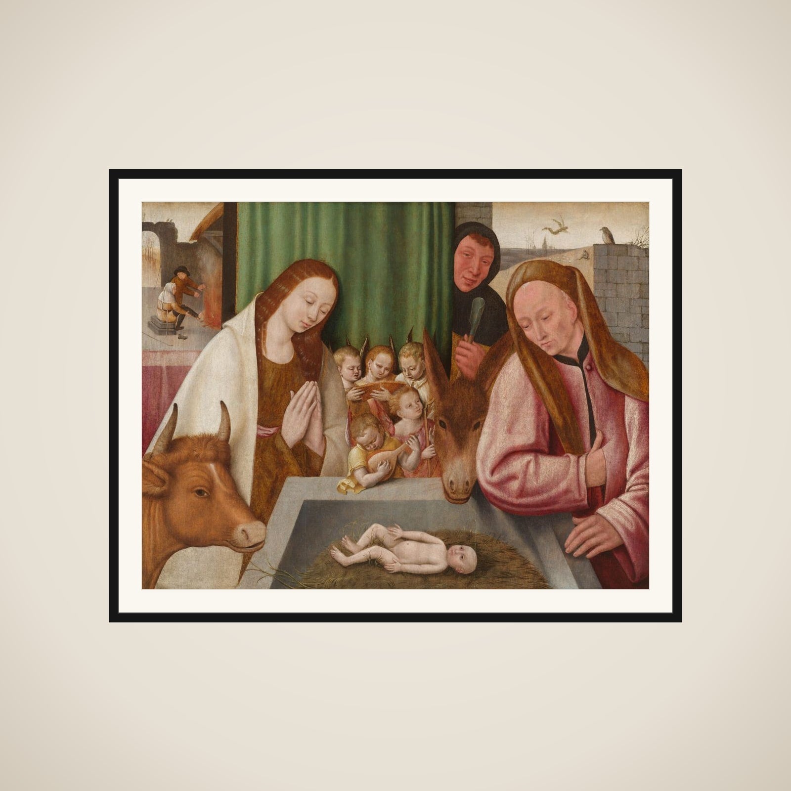 The Adoration of the Child framed