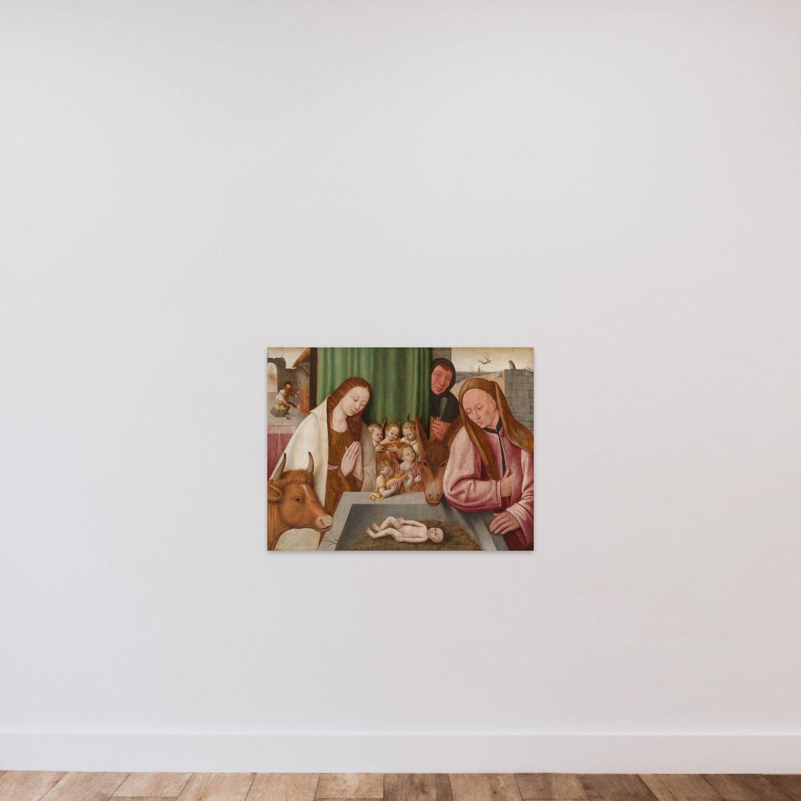 The Adoration of the Child unframed — shown to scale