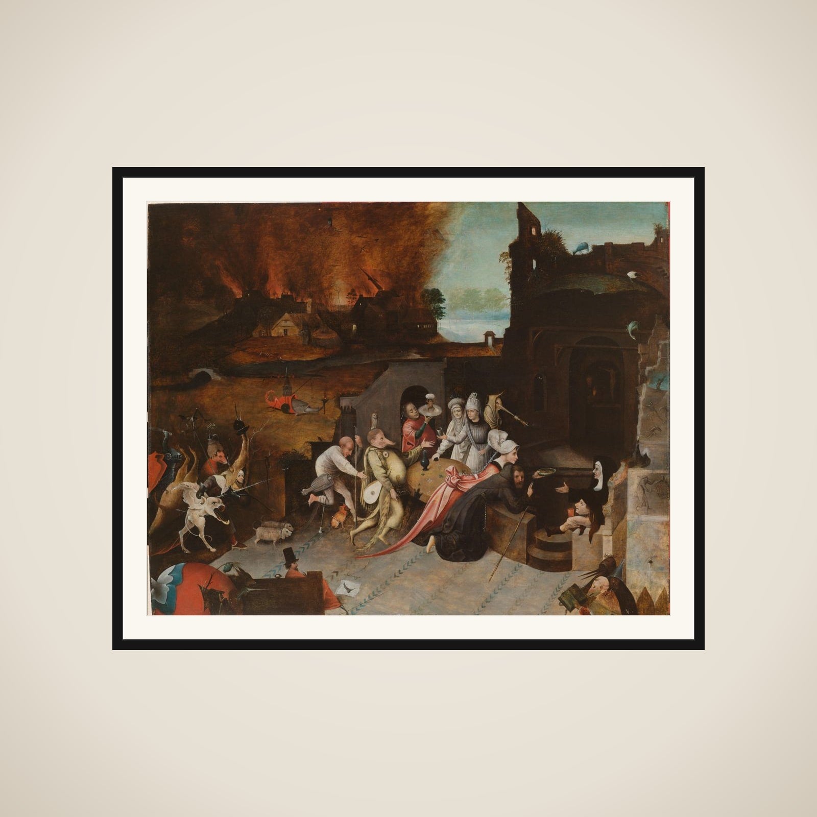 The Temptation of St Anthony framed