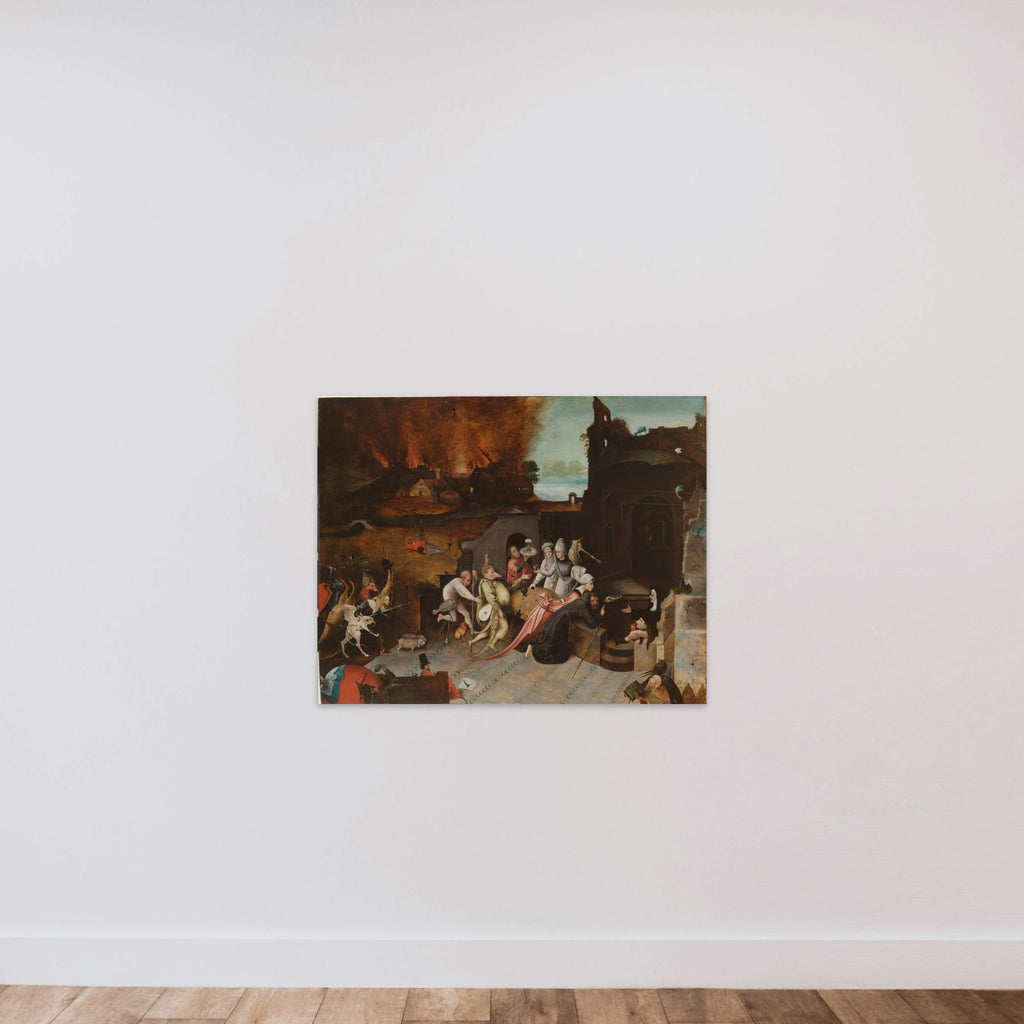 The Temptation of St Anthony unframed — shown to scale
