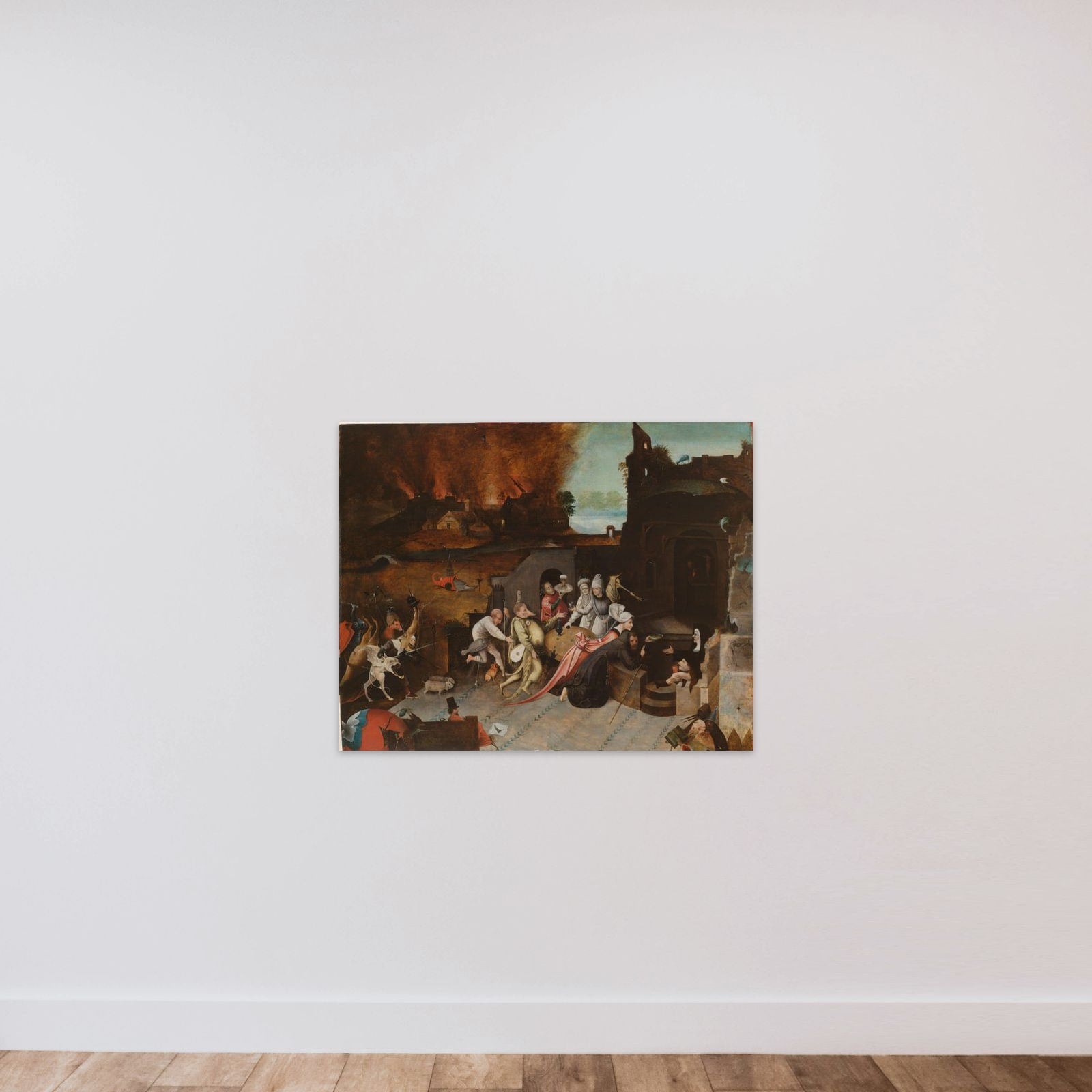 The Temptation of St Anthony unframed — shown to scale