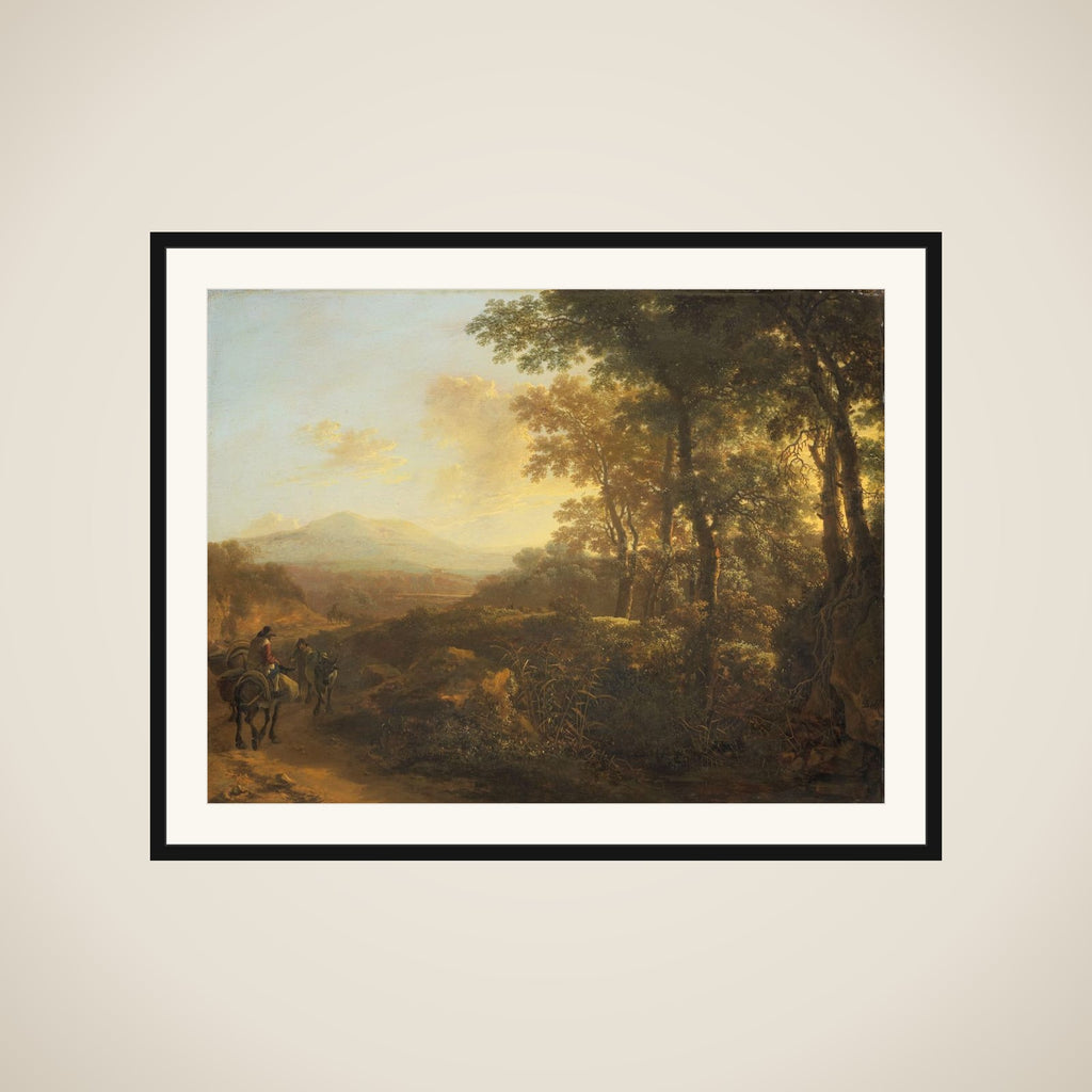Italian Landscape with Mule Driver framed