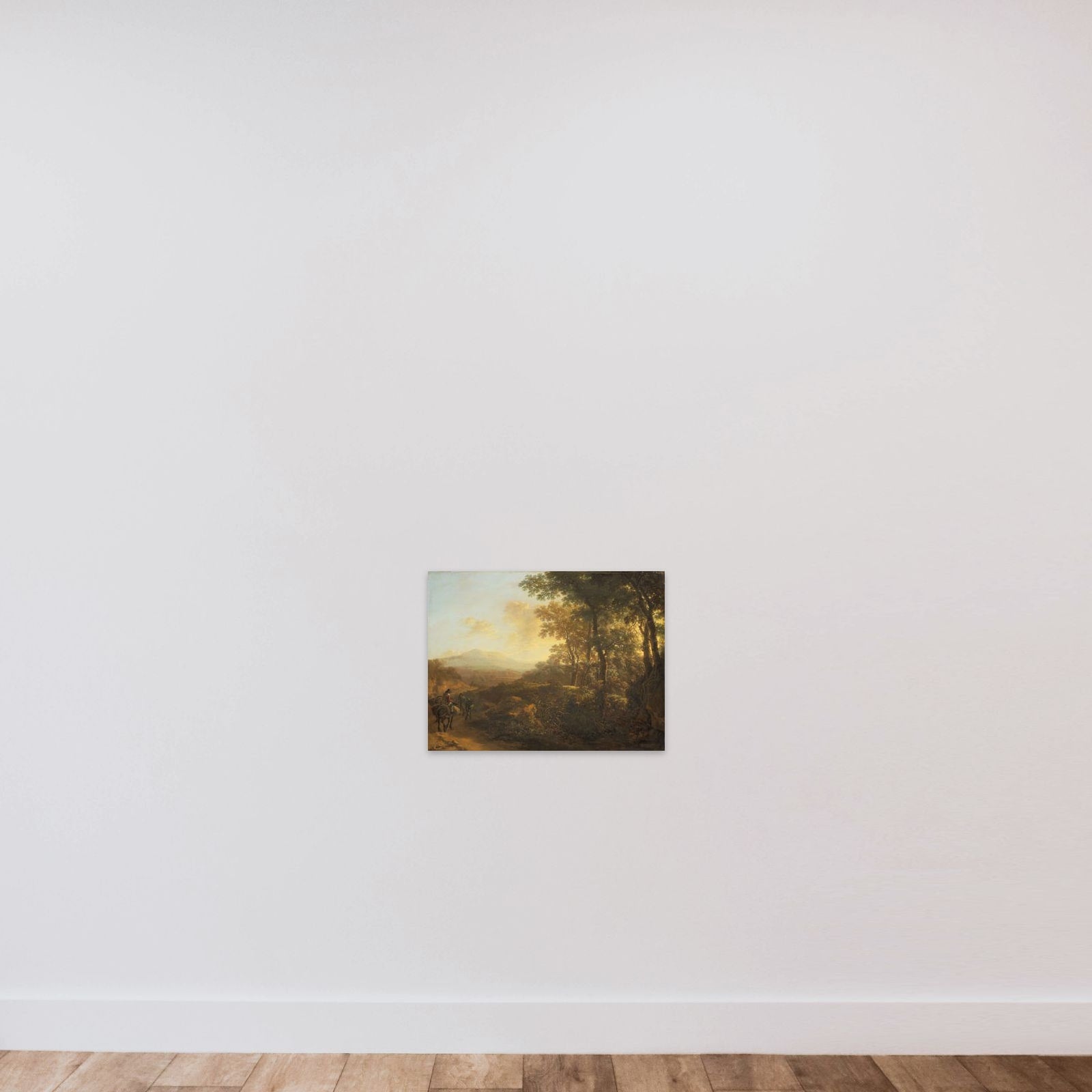 Italian Landscape with Mule Driver unframed — shown to scale