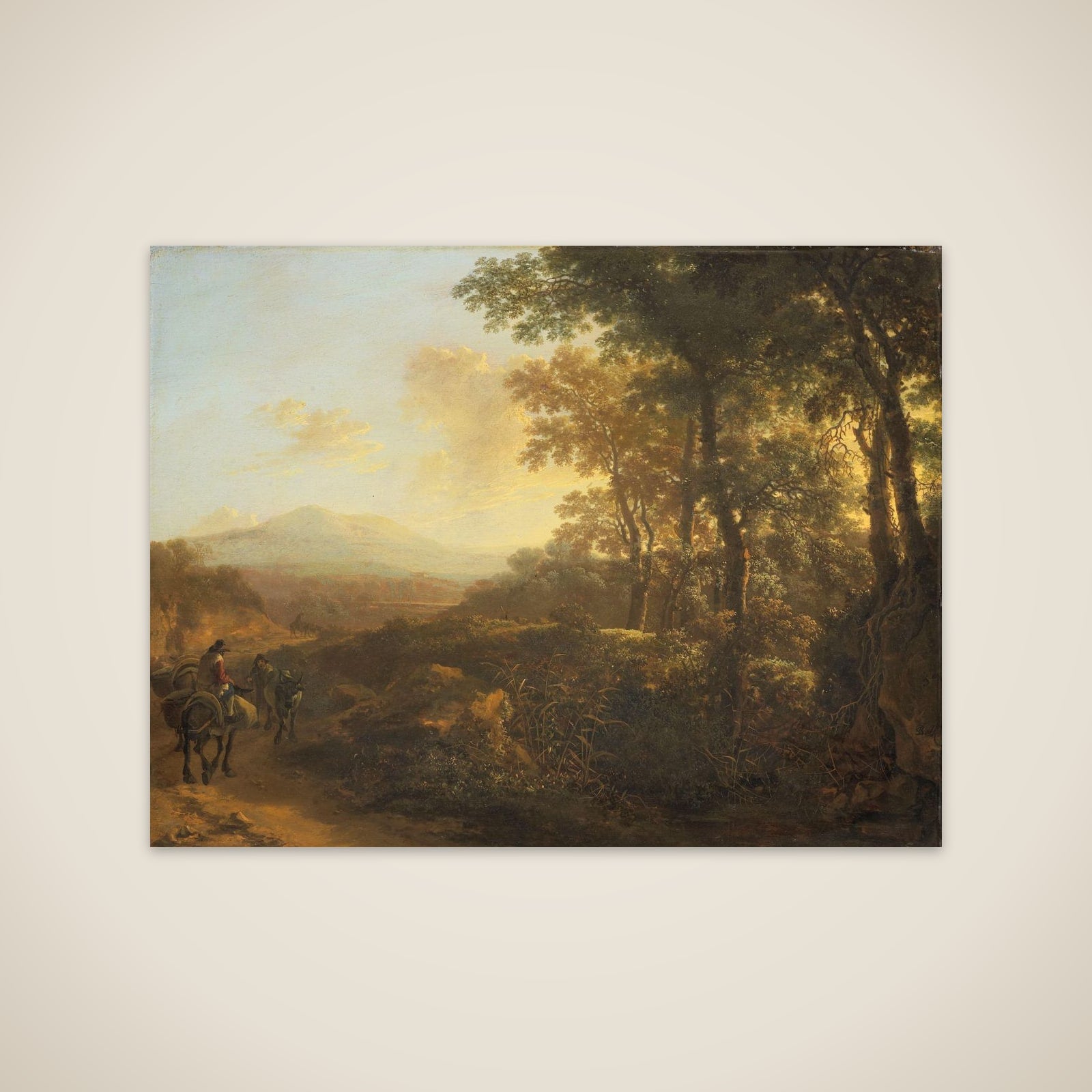 Italian Landscape with Mule Driver unframed print