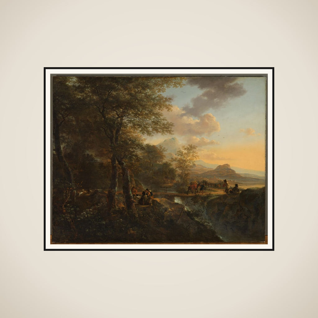 Italian Landscape with a Draughtsman framed