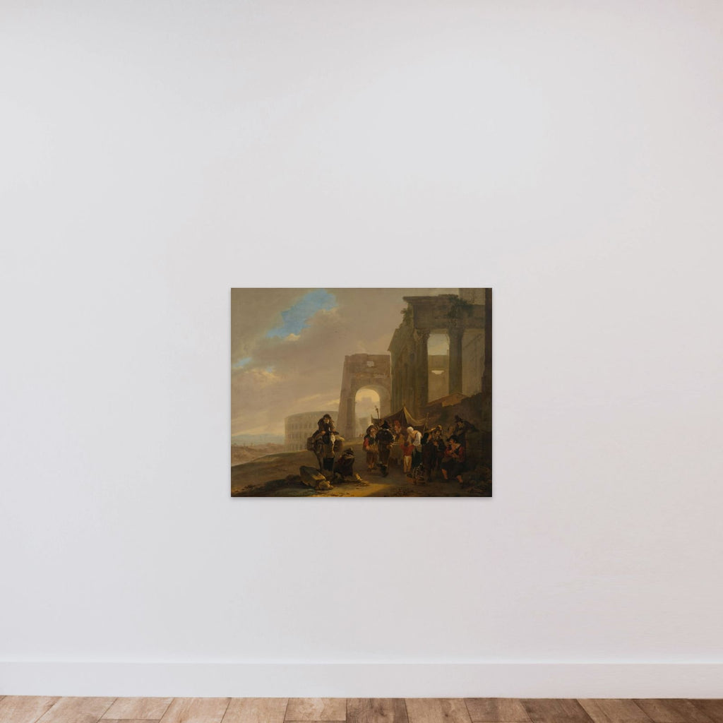 Street Scene with Roman Ruins unframed — shown to scale