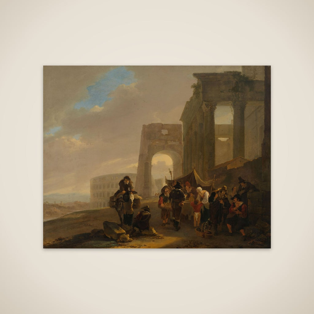 Street Scene with Roman Ruins unframed print