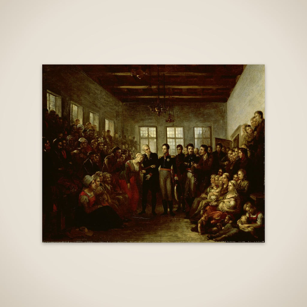 The Prince of Orange Visititing Flood Victims at the Almoners Orphanage, Amsterdam, on 14 February 1825 unframed print