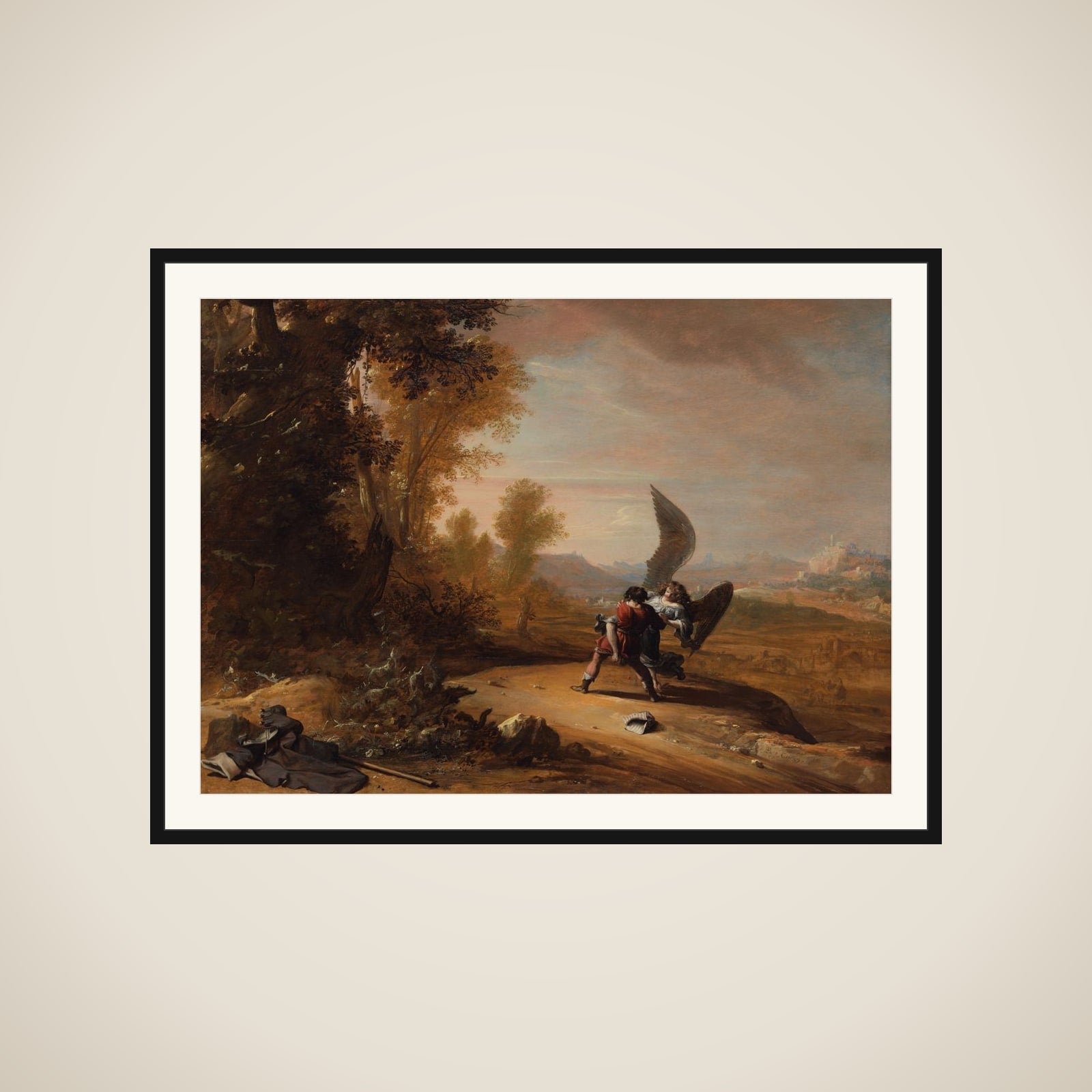 Jacob Wrestling with the Angel framed
