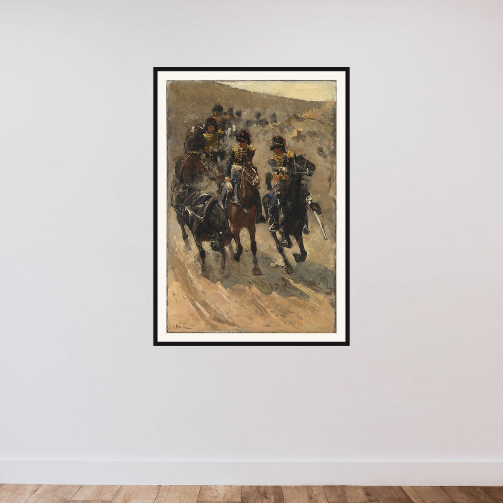 The Yellow Riders framed — shown to scale