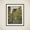 Neighborhood Street in the Jordaan, Amsterdam framed
