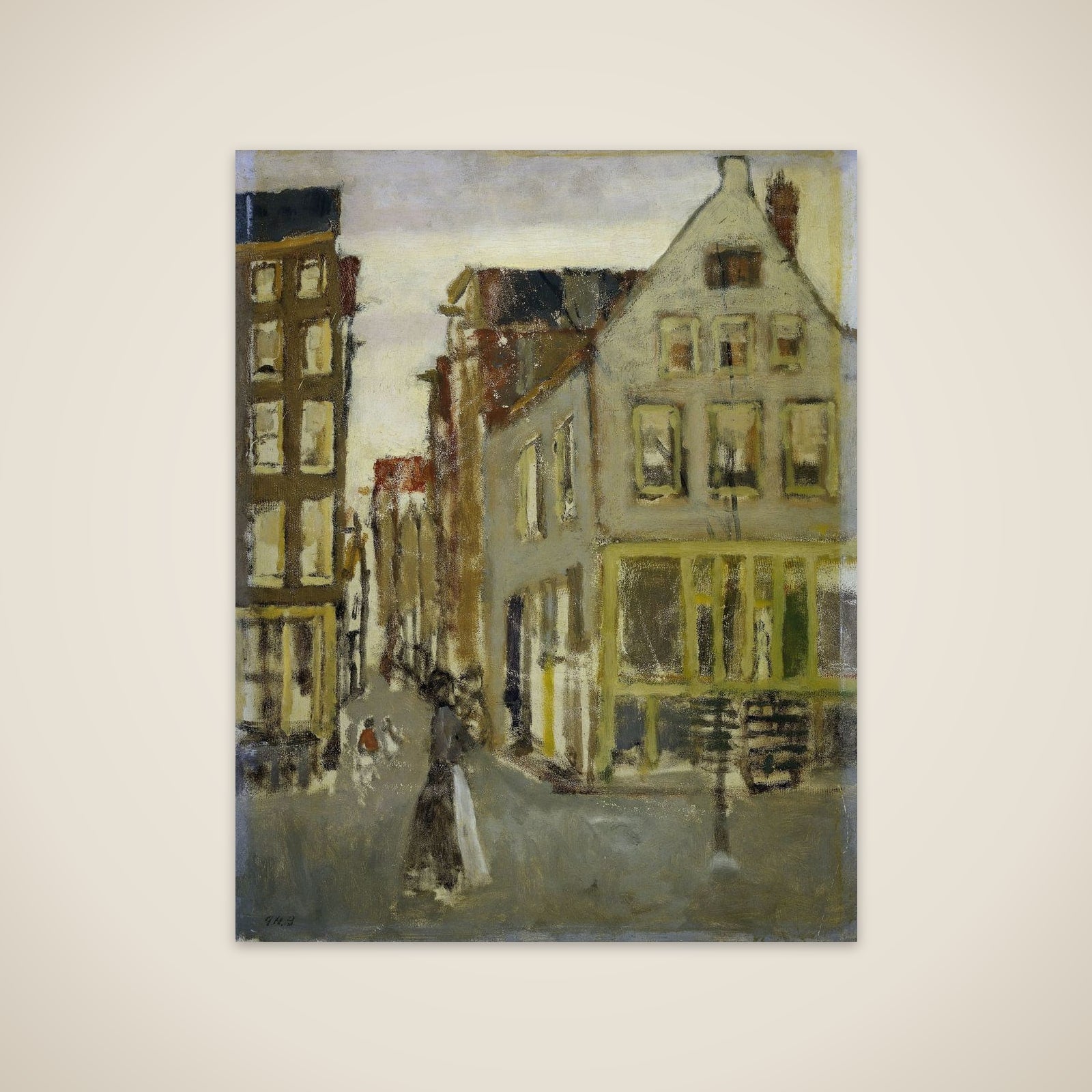 Neighborhood Street in the Jordaan, Amsterdam unframed print