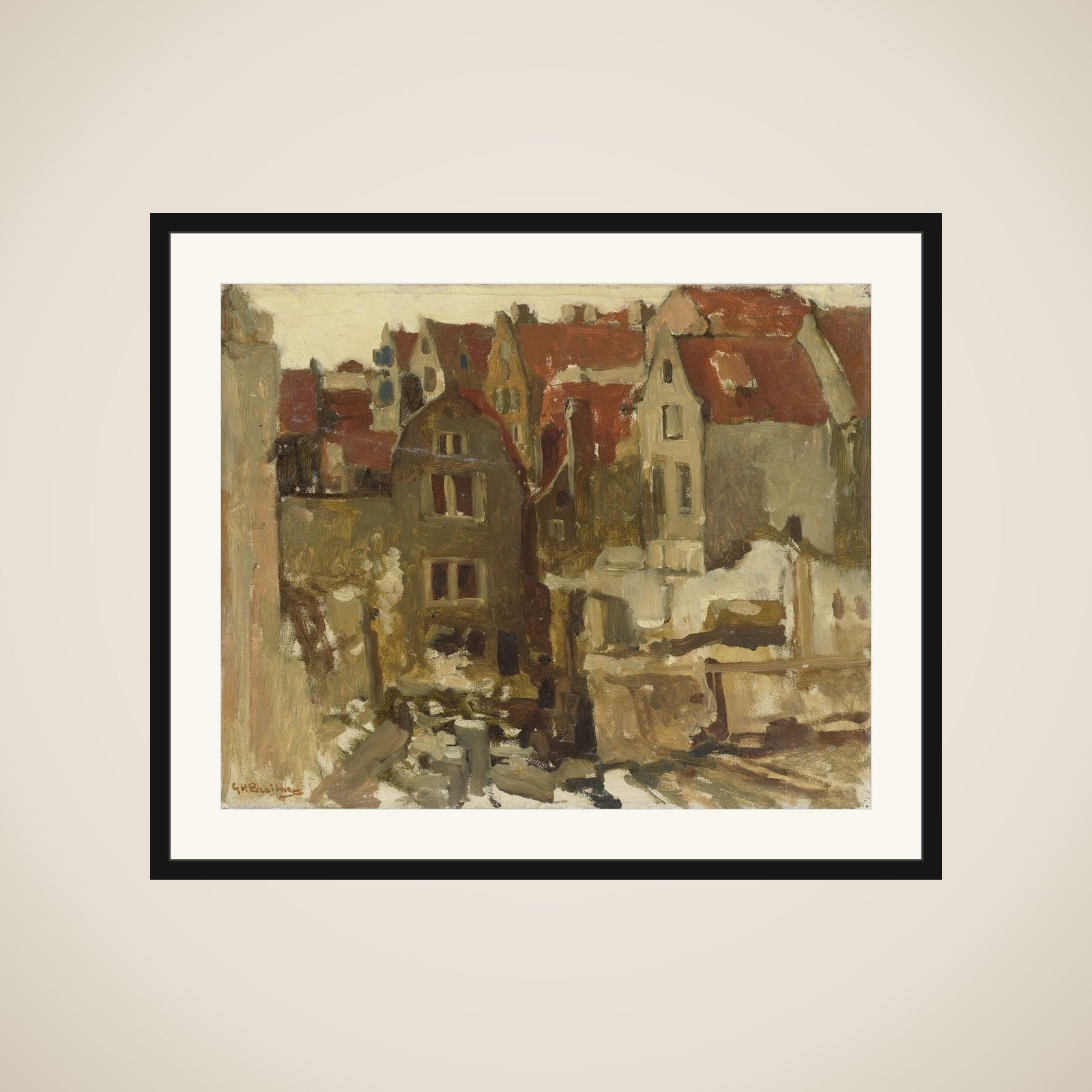 The Demolition of the Grand Bazar de la Bourse on the Nieuwendijk, Amsterdam framed