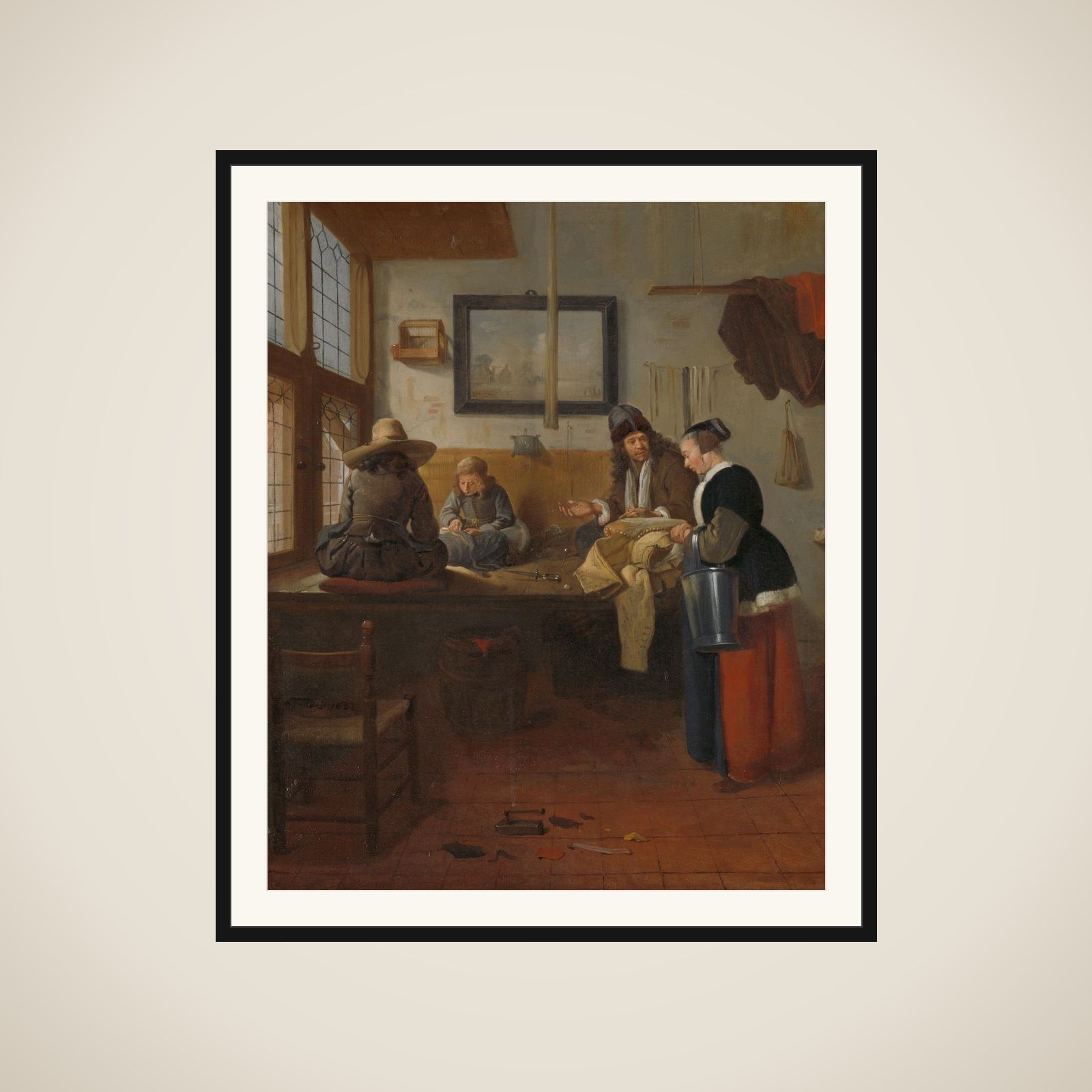 The Tailor's Workshop framed