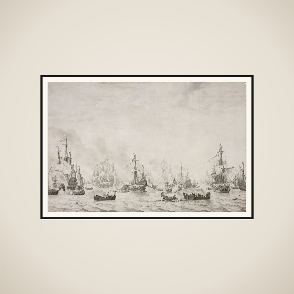 The Battle of the Downs against the Spanish Armada, 21 October 1639 framed
