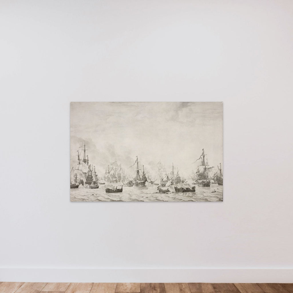 The Battle of the Downs against the Spanish Armada, 21 October 1639 unframed — shown to scale