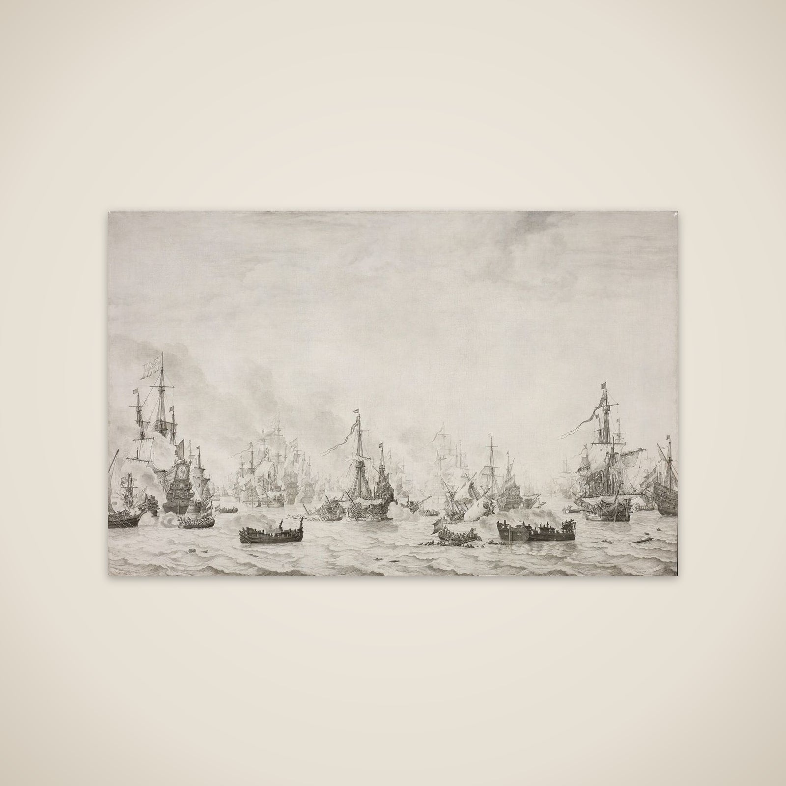 The Battle of the Downs against the Spanish Armada, 21 October 1639 unframed print
