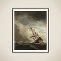 A Ship on the High Seas Caught by a Squall, Known as ‘The Gust’ framed