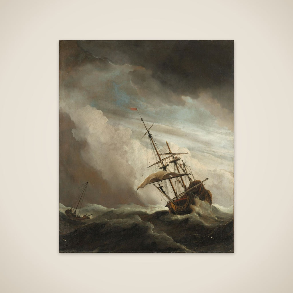 A Ship on the High Seas Caught by a Squall, Known as ‘The Gust’ unframed print