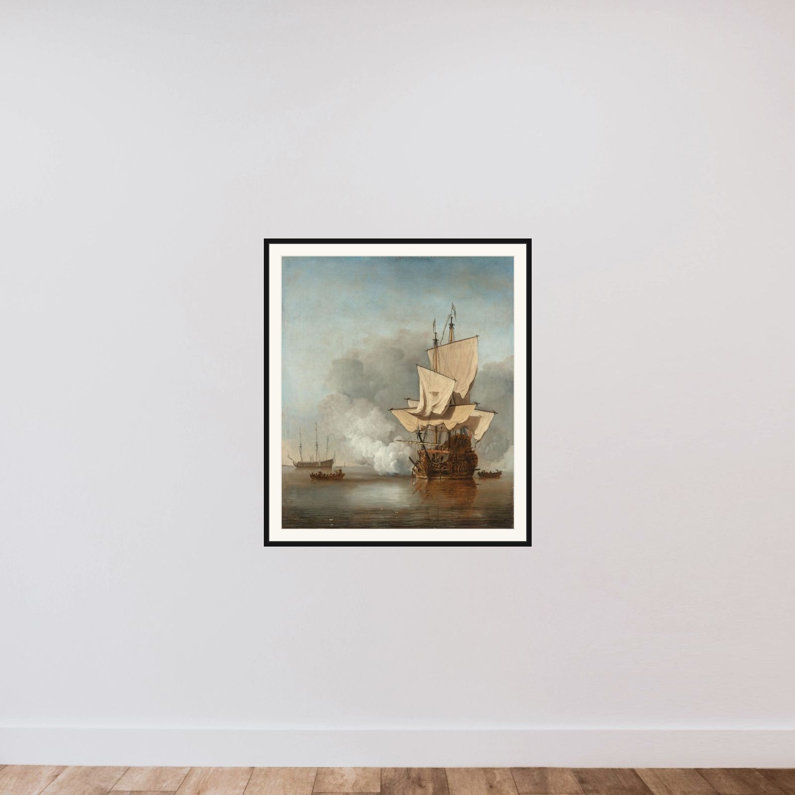 The Cannon Shot framed — shown to scale