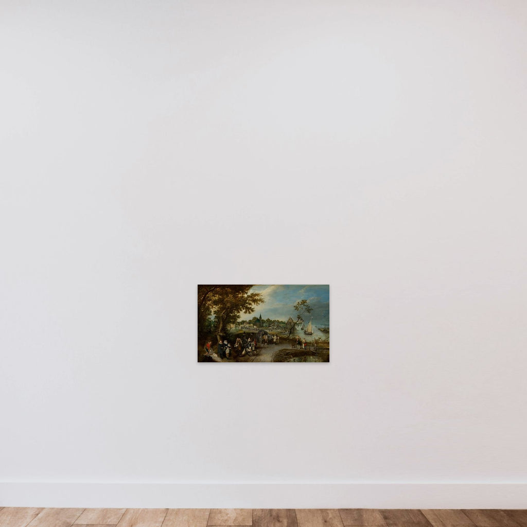 Landscape with Figures and a Village Fair (Village Kermesse) unframed — shown to scale