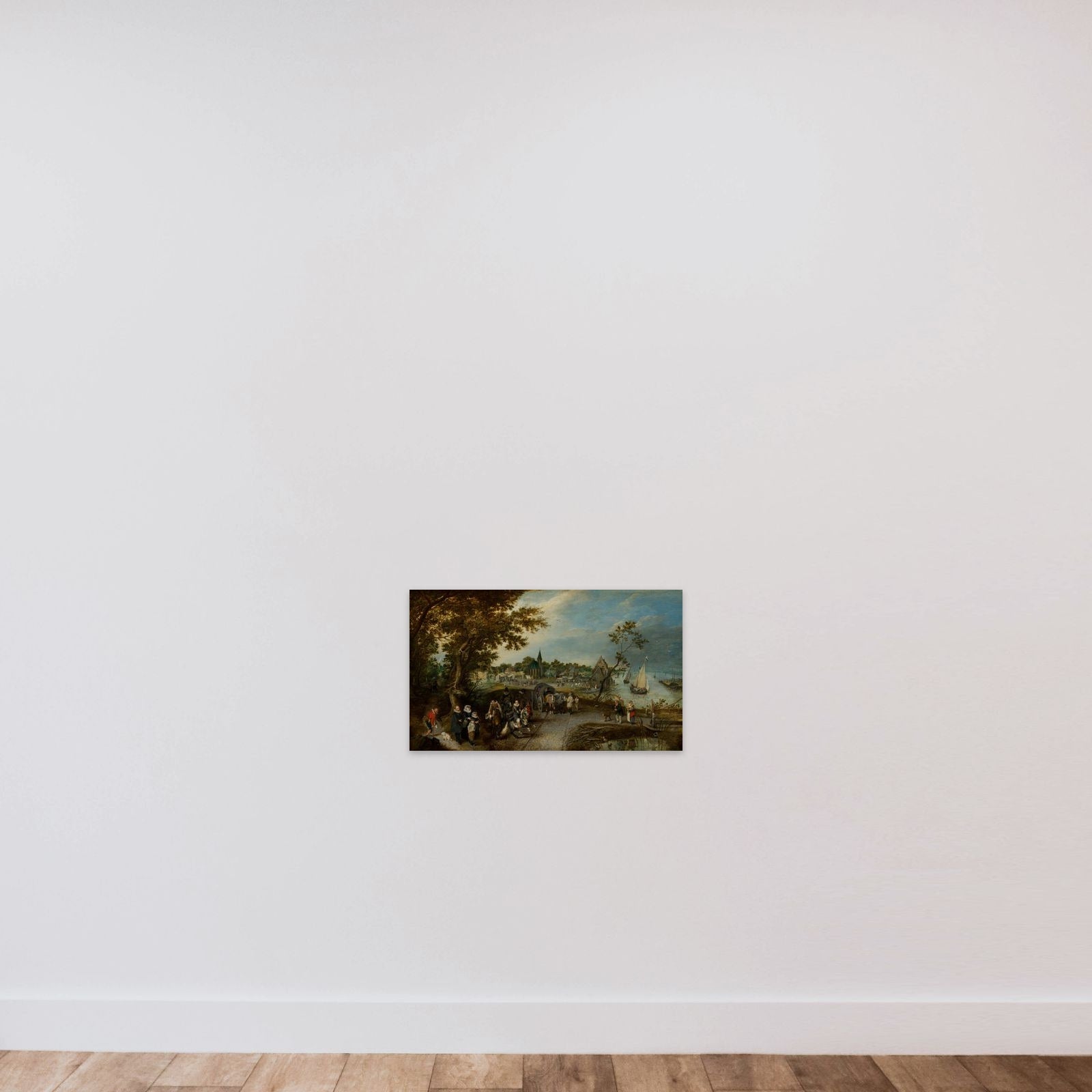 Landscape with Figures and a Village Fair (Village Kermesse) unframed — shown to scale