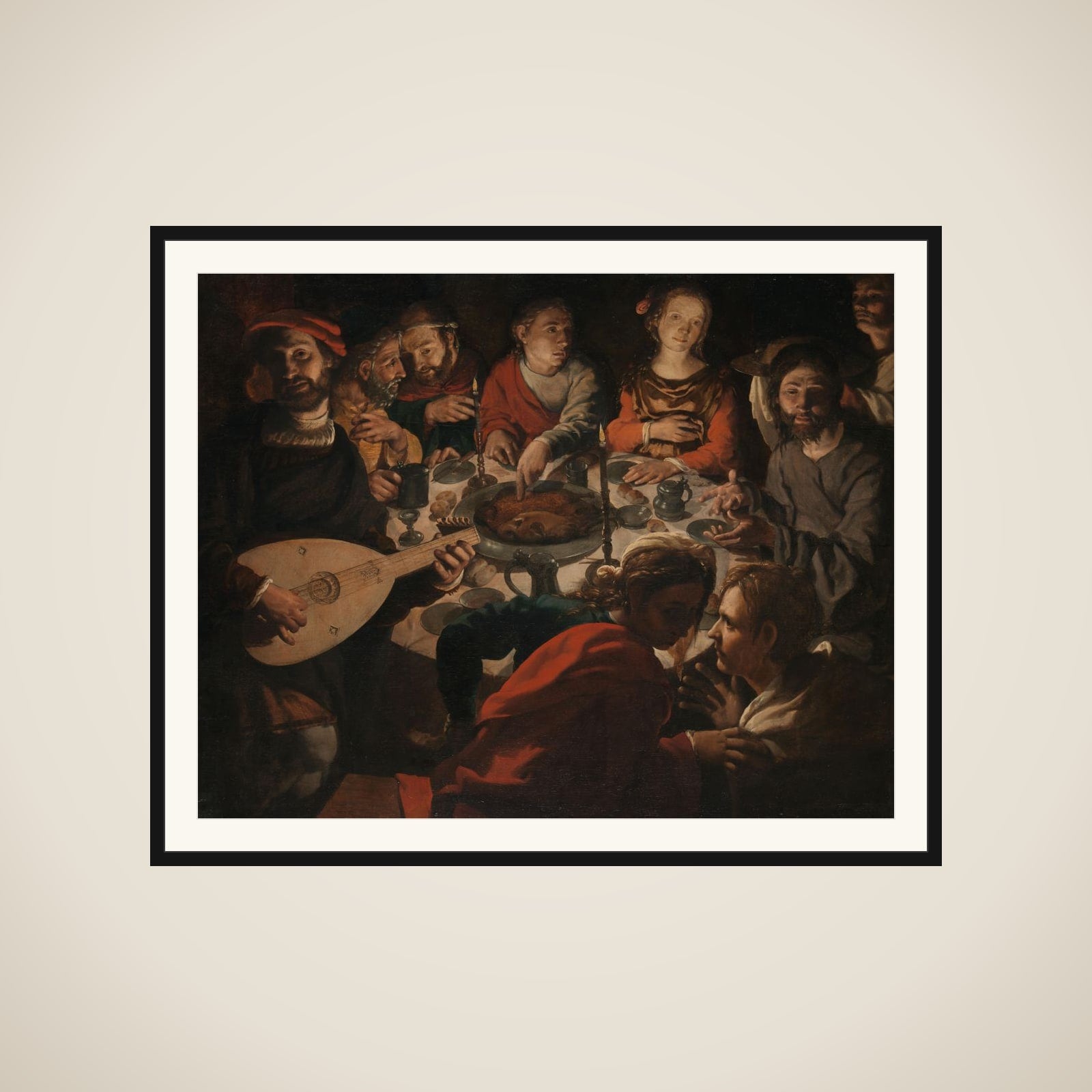 The calling of St John during the marriage at Cana framed