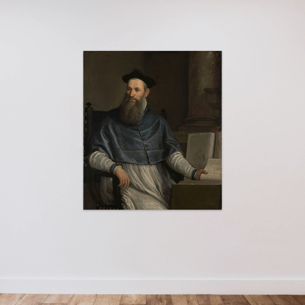 Portrait of Daniele Barbaro unframed — shown to scale