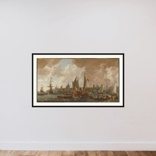 Arrival of Charles II, King of England, in Rotterdam, 24 May 1660 framed — shown to scale