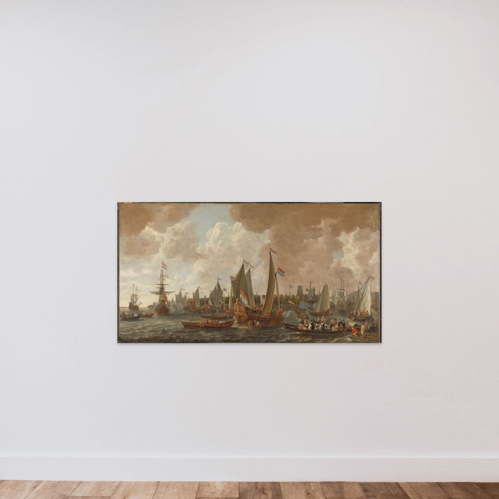 Arrival of Charles II, King of England, in Rotterdam, 24 May 1660 unframed — shown to scale