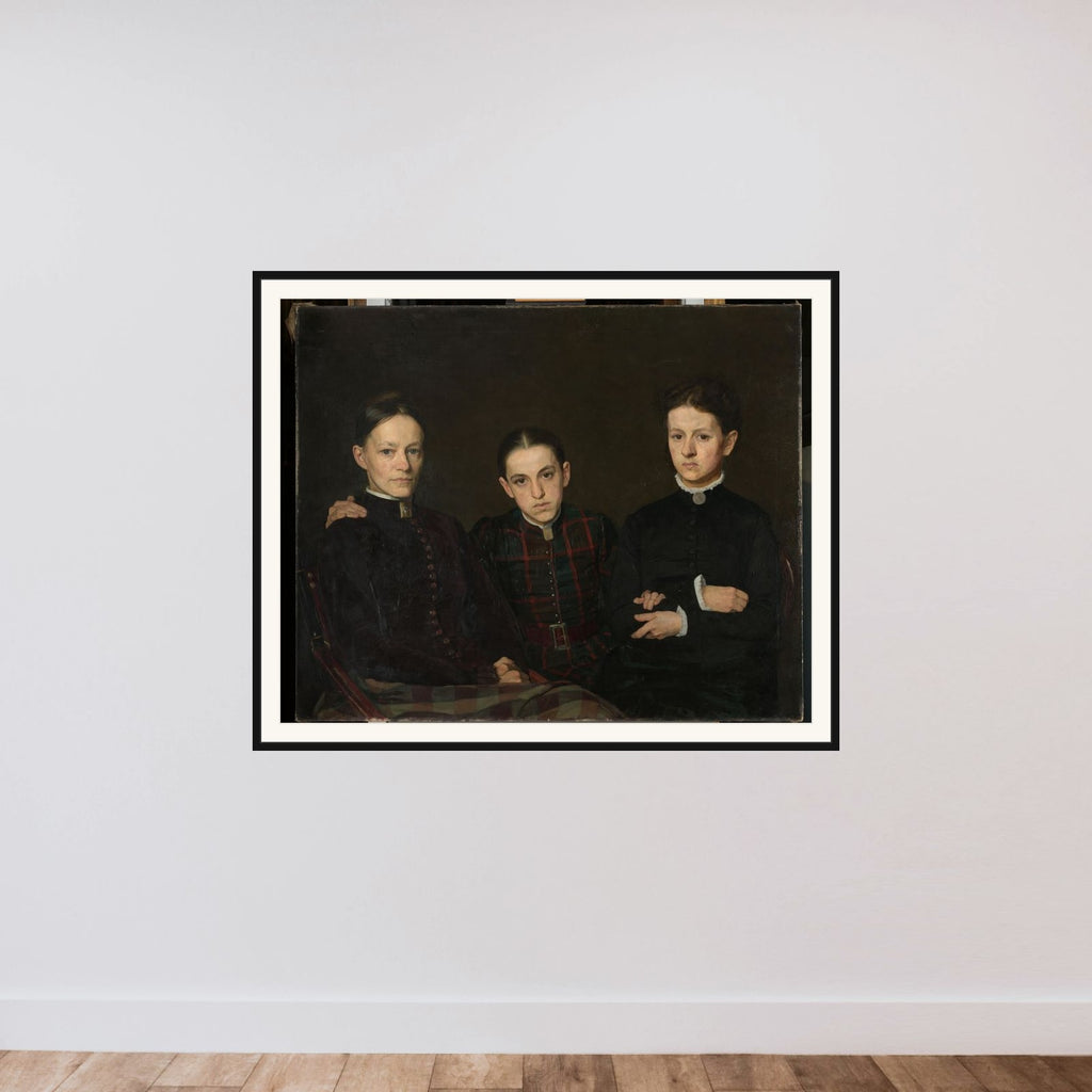 Cornelia, Clara and Johanna Veth, the Three Sisters of the Artist framed — shown to scale