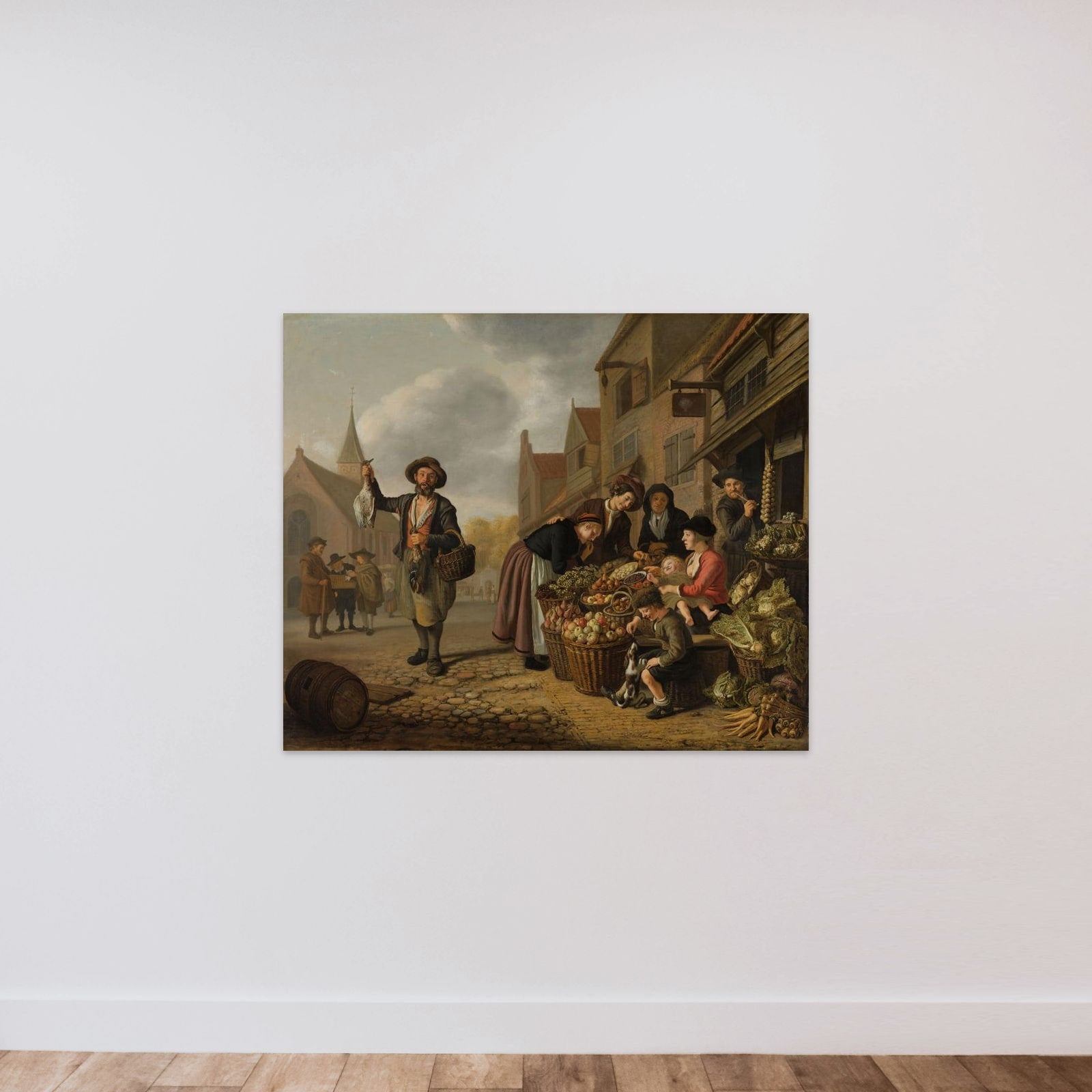 The Greengrocer's Shop De Buyskool unframed — shown to scale