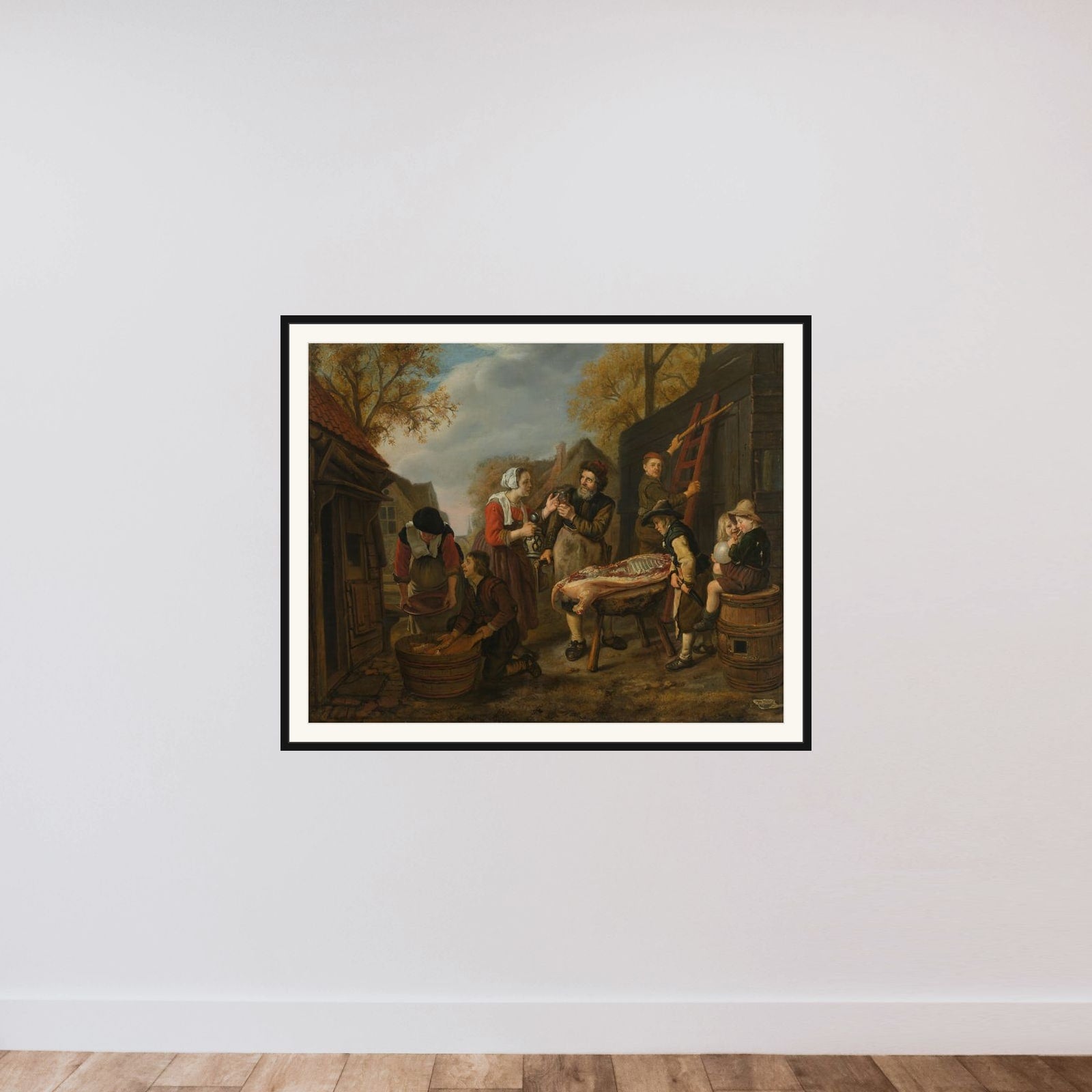 Butchering a Pig framed — shown to scale