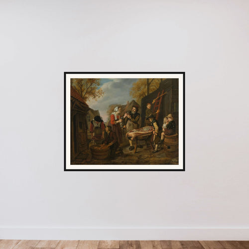 Butchering a Pig framed — shown to scale