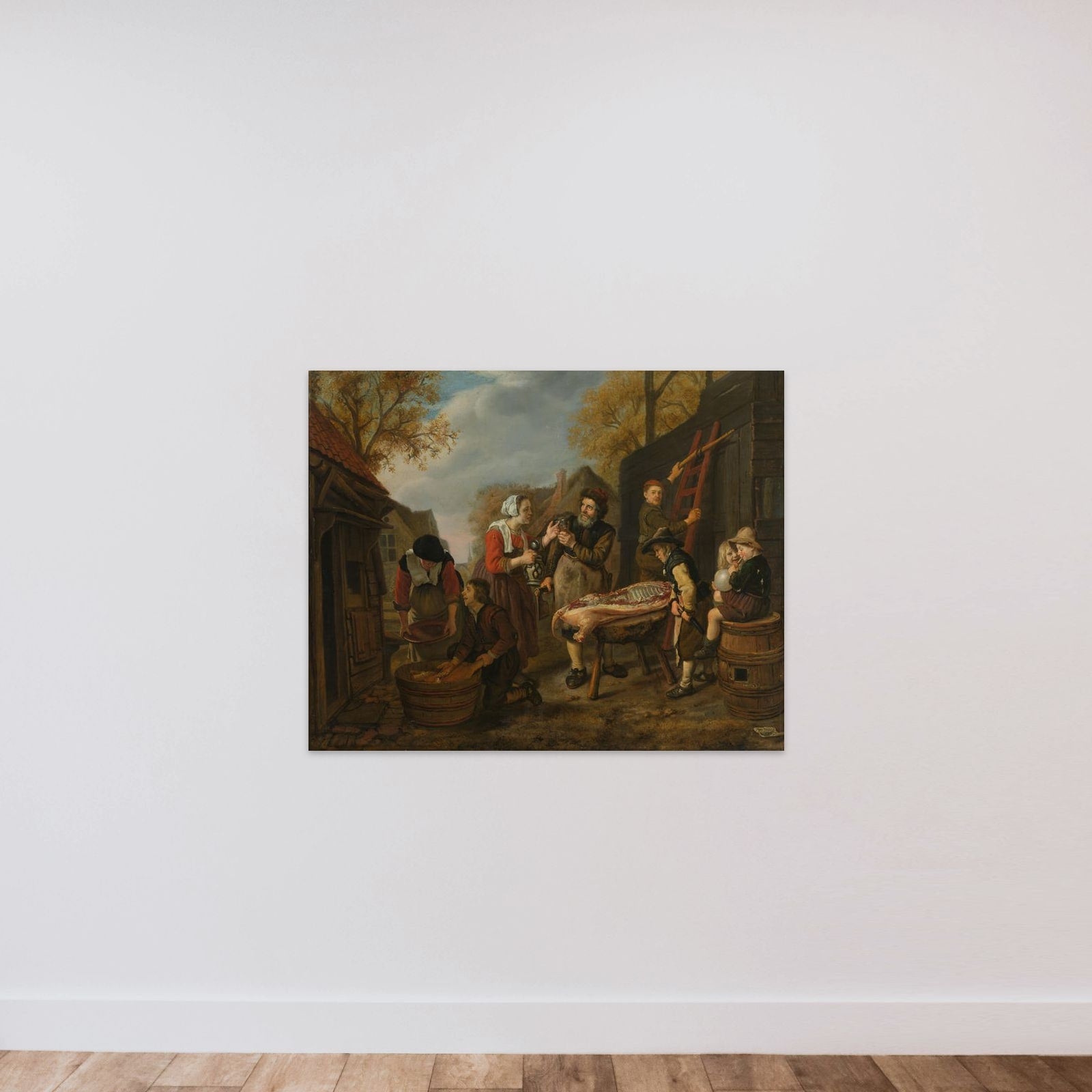 Butchering a Pig unframed — shown to scale