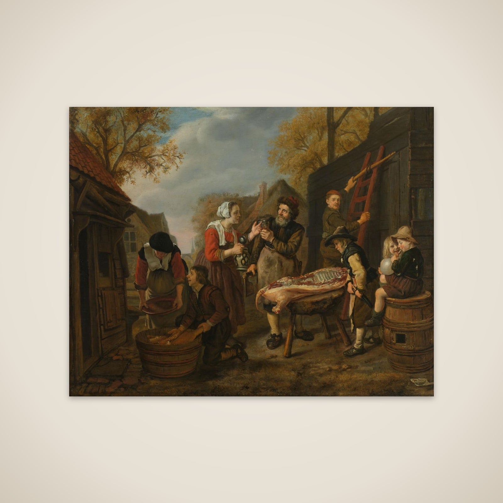 Butchering a Pig unframed print