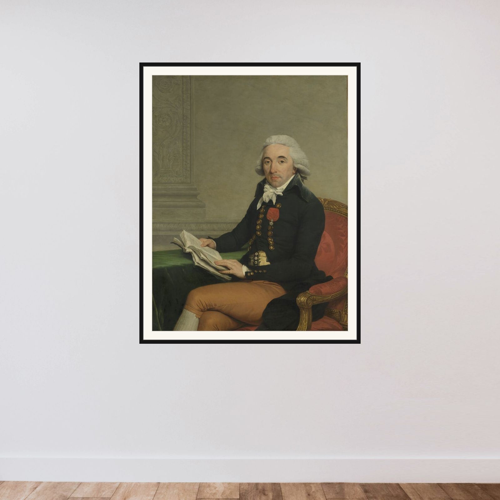 Portrait of a Man framed — shown to scale