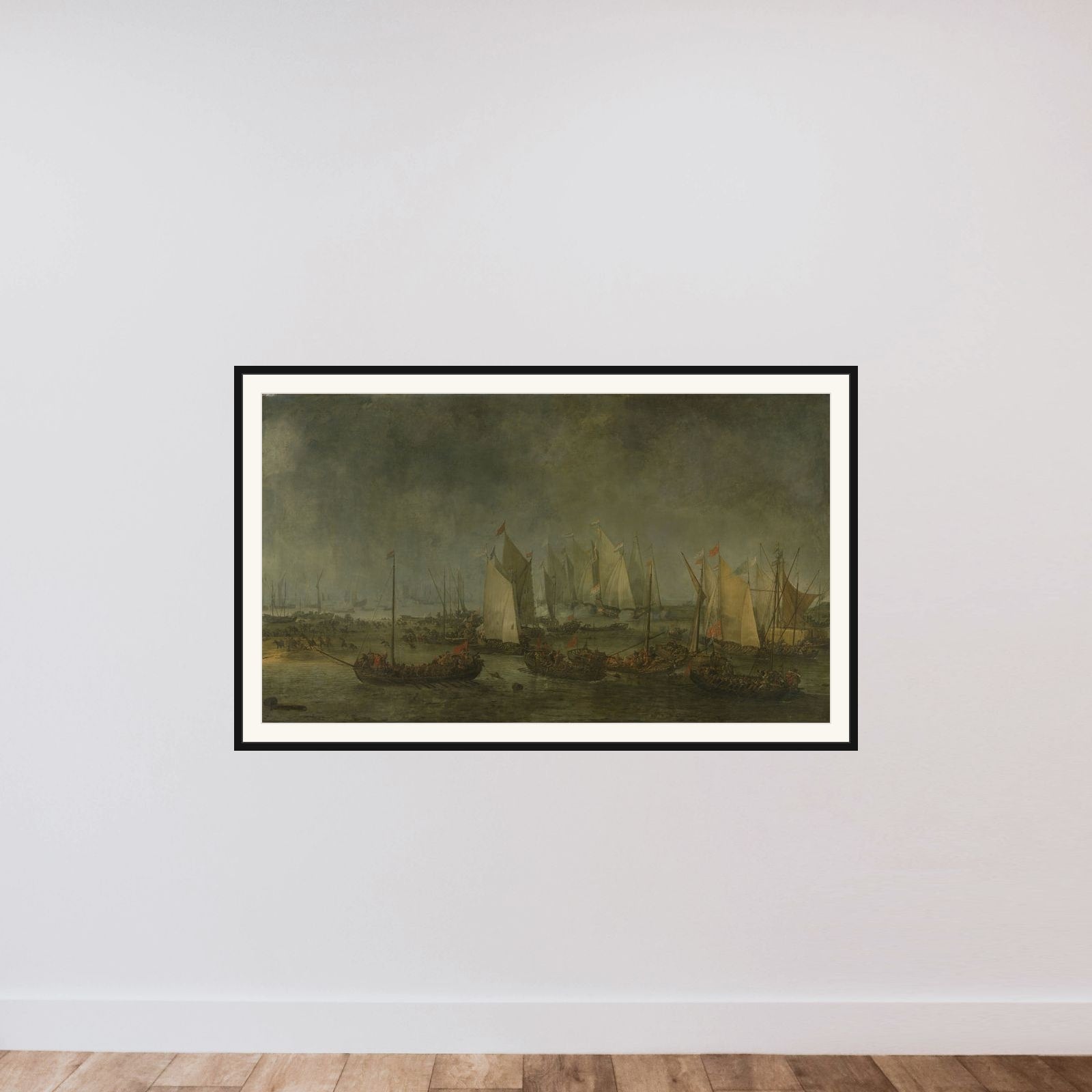 The Battle of the Slaak between the Dutch and Spanish Fleets on the Night of 12-13 September framed — shown to scale