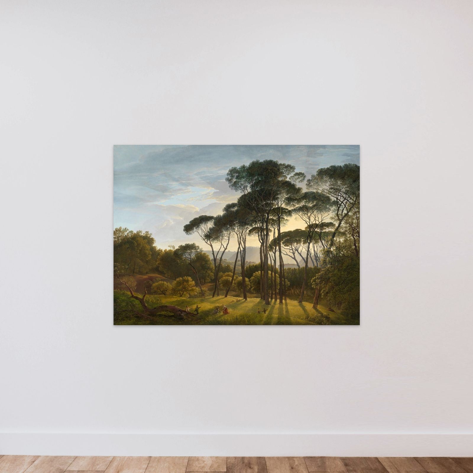 Italian Landscape with Umbrella Pines unframed — shown to scale