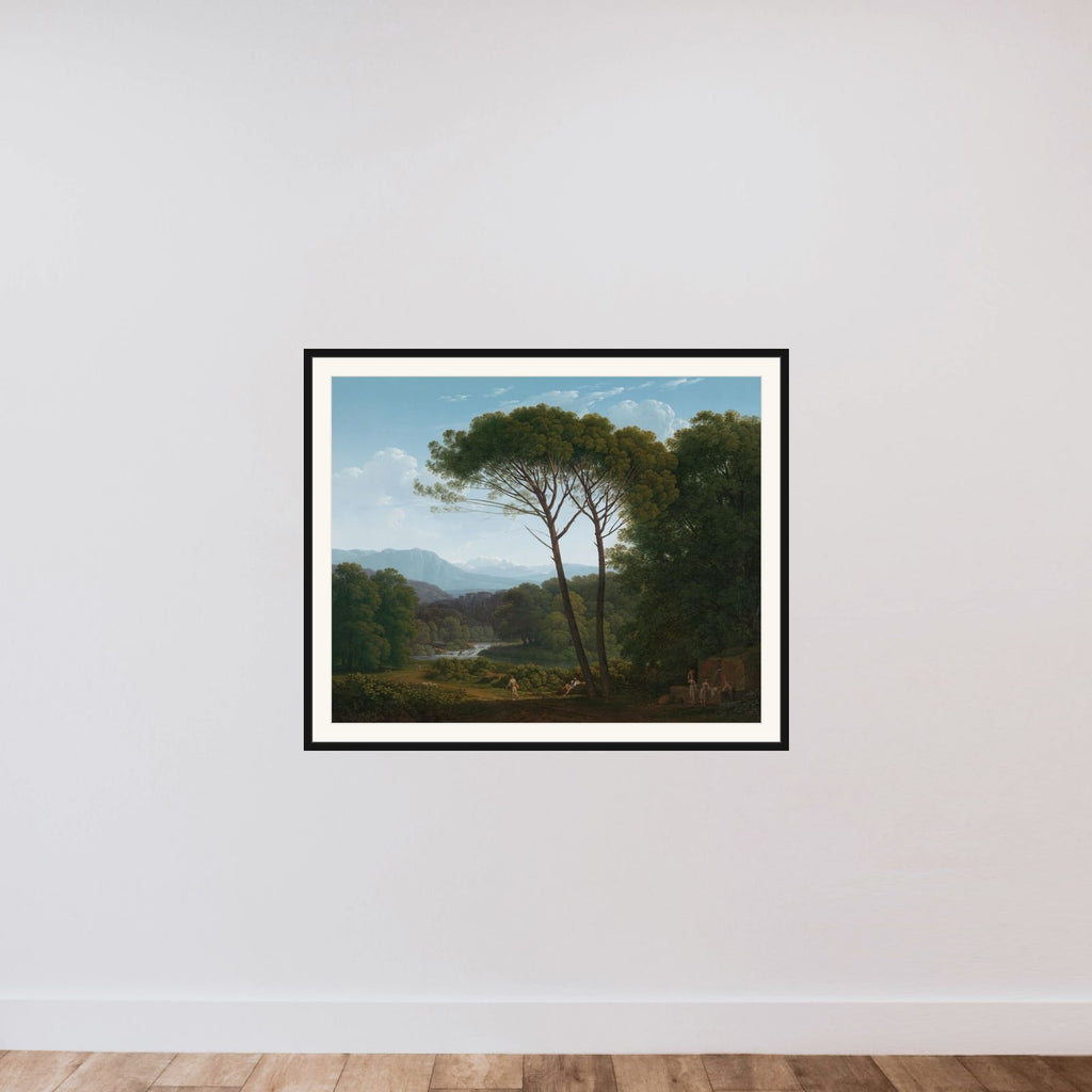 Italianate Landscape with Pines framed — shown to scale