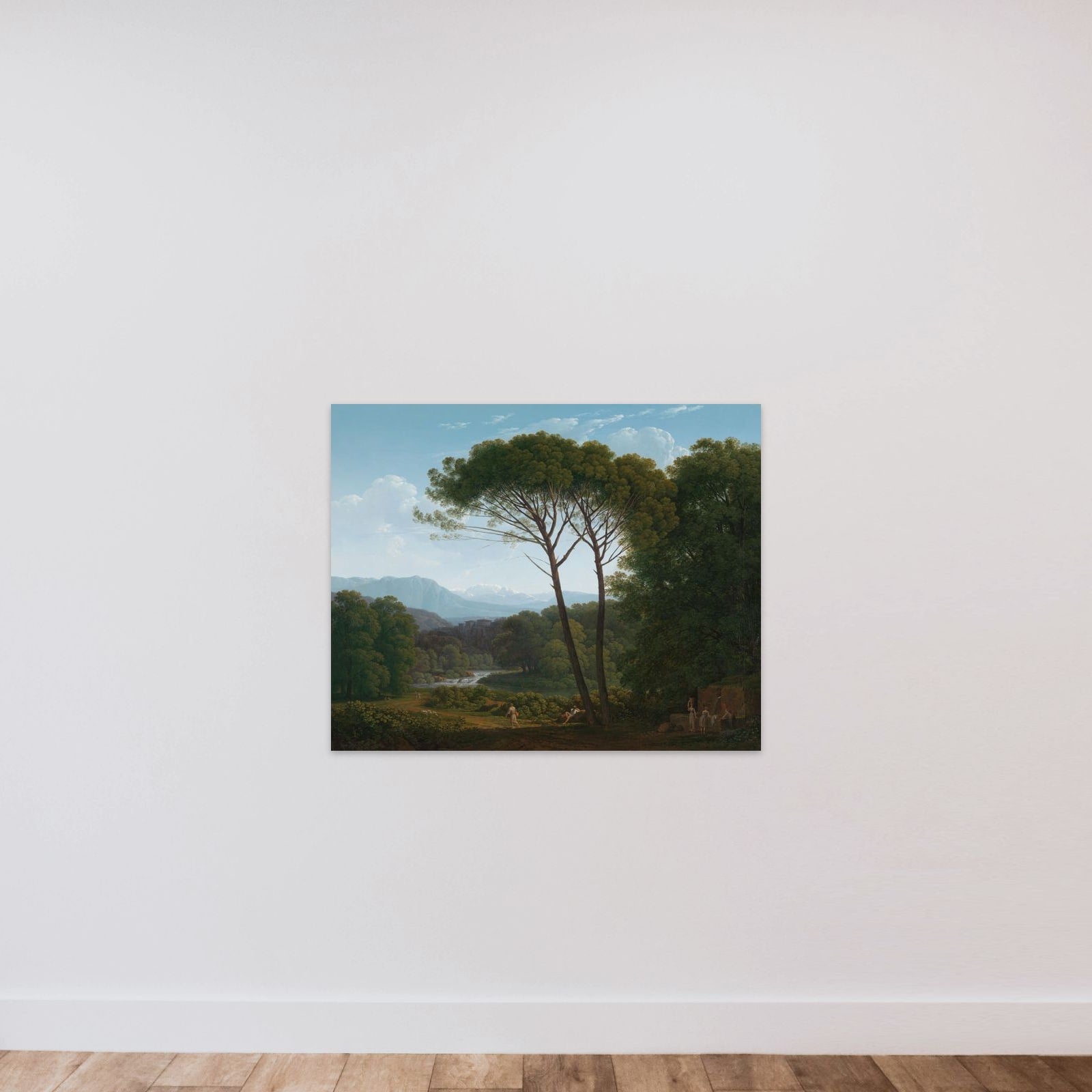 Italianate Landscape with Pines unframed — shown to scale