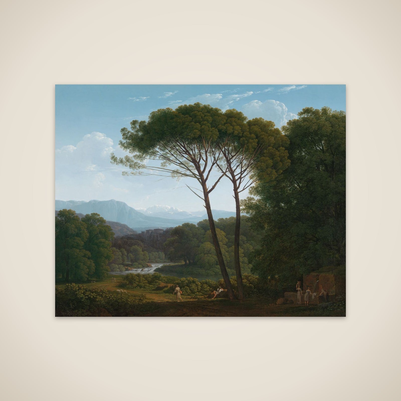 Italianate Landscape with Pines unframed print